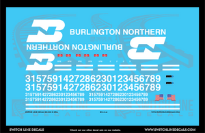O Scale Burlington Northern "Big B" GP50 Locomotive Decal Set