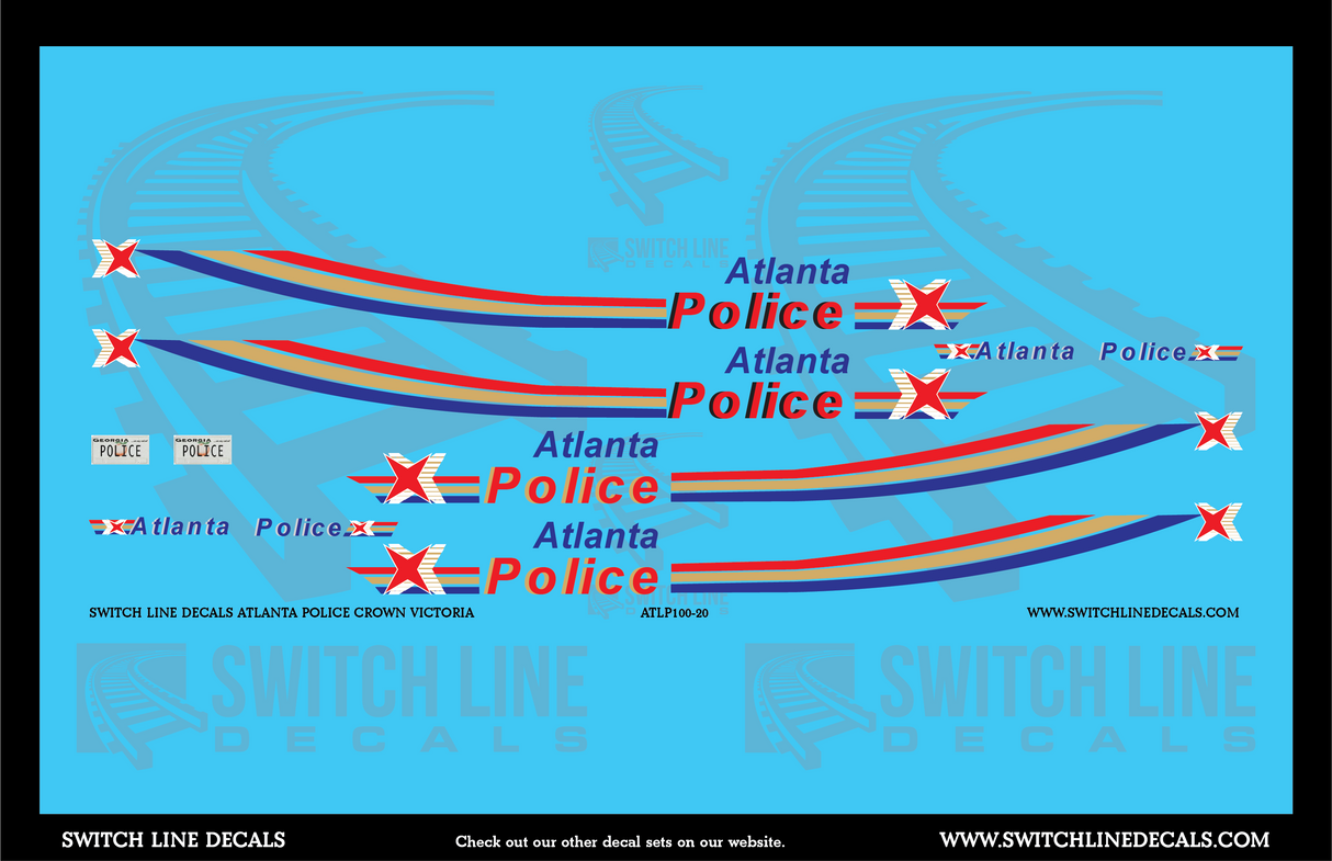 1/20 Scale Atlanta Police Ford Crown Vic Decal Set