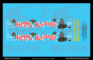 N Scale Canadian National Holiday Hopper Happy Holidays Wrap Decal Set