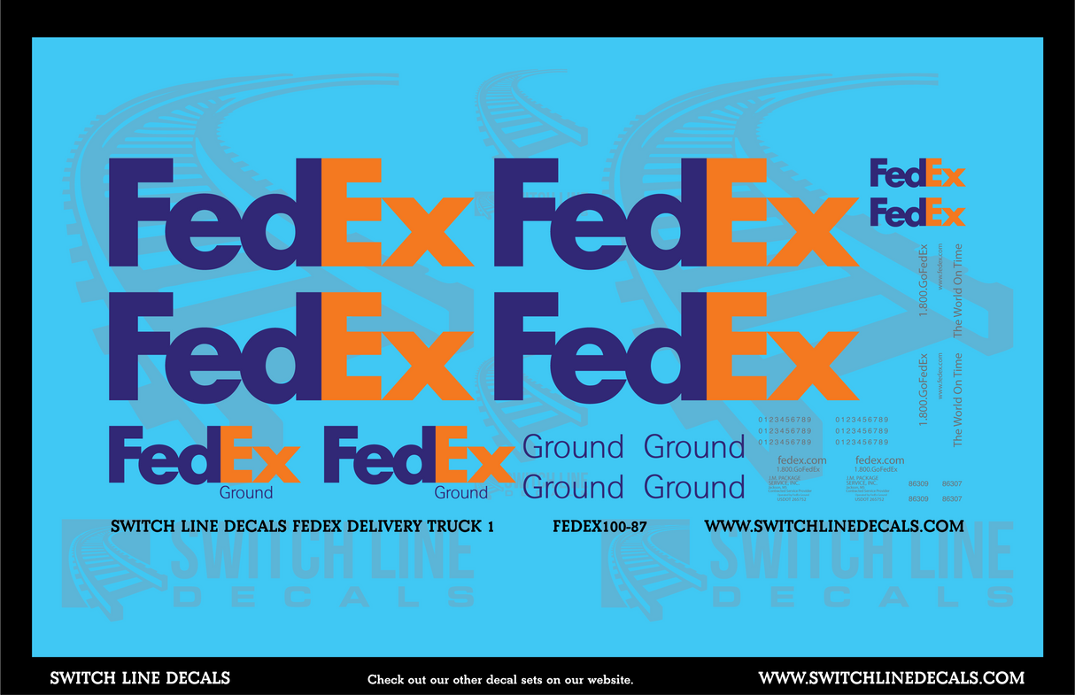 HO Scale FedEx Delivery Van Decal Set