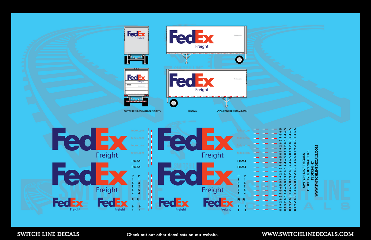 HO Scale FedEx Freight Little Trailers Decal Set