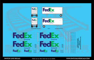 HO Scale FedEx Ground Green and Purple Little Trailers Decal Set