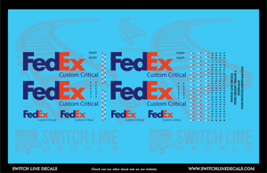HO Scale FedEx Custom Critical Trailers Decal Set